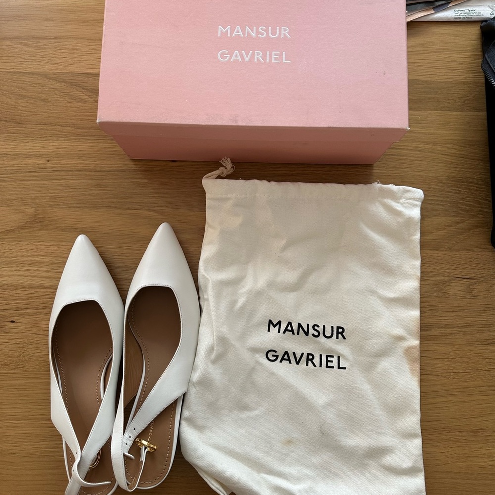 Mansur Gavriel Women's White Leather Shoes